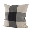 Mercana Raquel Beige and Black Fabric Plaid Decorative Pillow Cover