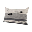Mercana Thalia Black and Beige Fabric Striped and Fringed Decorative Pillow Cover Clearance