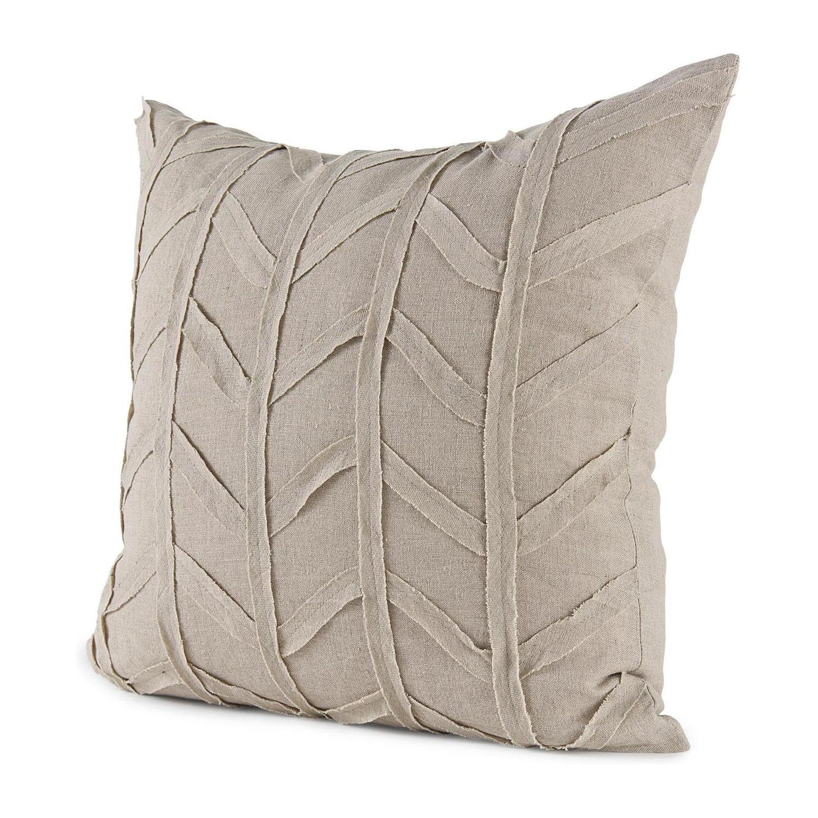 Mercana Ivivva Beige Fabric Textured Decorative Pillow Cover Clearance