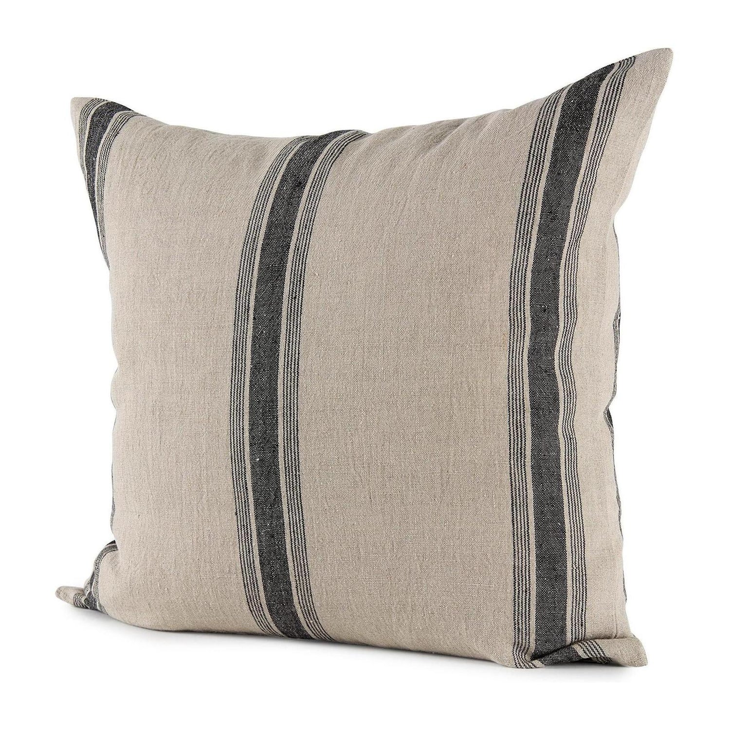 Mercana Hattie Beige and Black Fabric Striped Decorative Pillow Cover