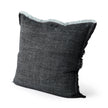 Mercana Malia Black and Teal Fabric Fringed Decorative Pillow Cover