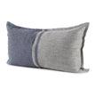 Mercana Aubrielle Gray and Blue Fabric Color Blocked Decorative Pillow Cover Clearance