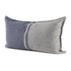 Mercana Aubrielle Gray and Blue Fabric Color Blocked Decorative Pillow Cover Clearance