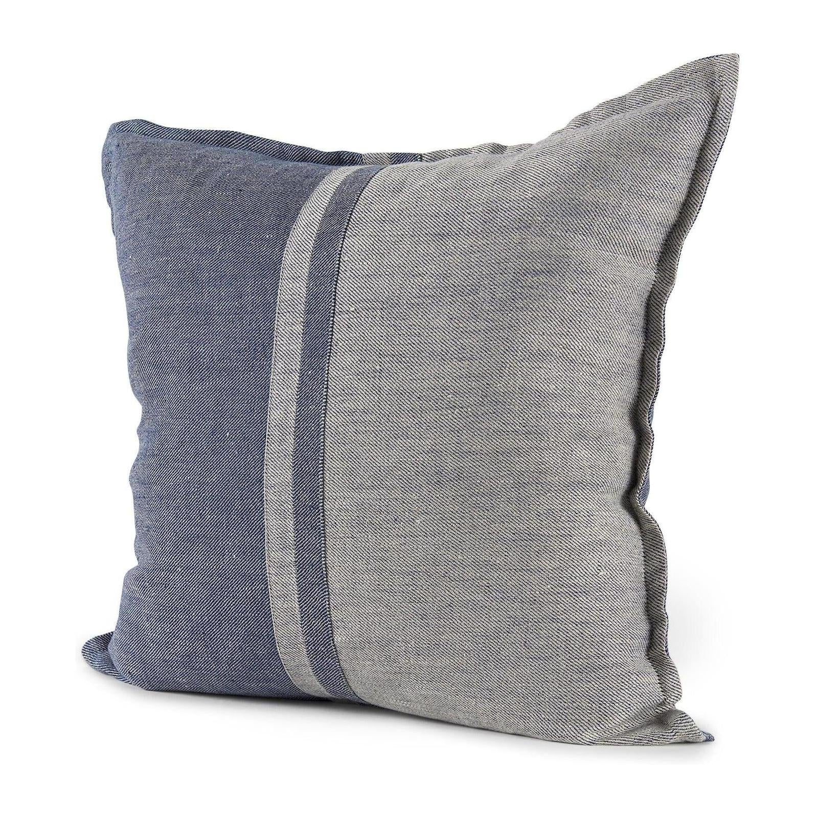 Mercana Aubrielle Gray and Blue Fabric Color Blocked Decorative Pillow Cover Clearance