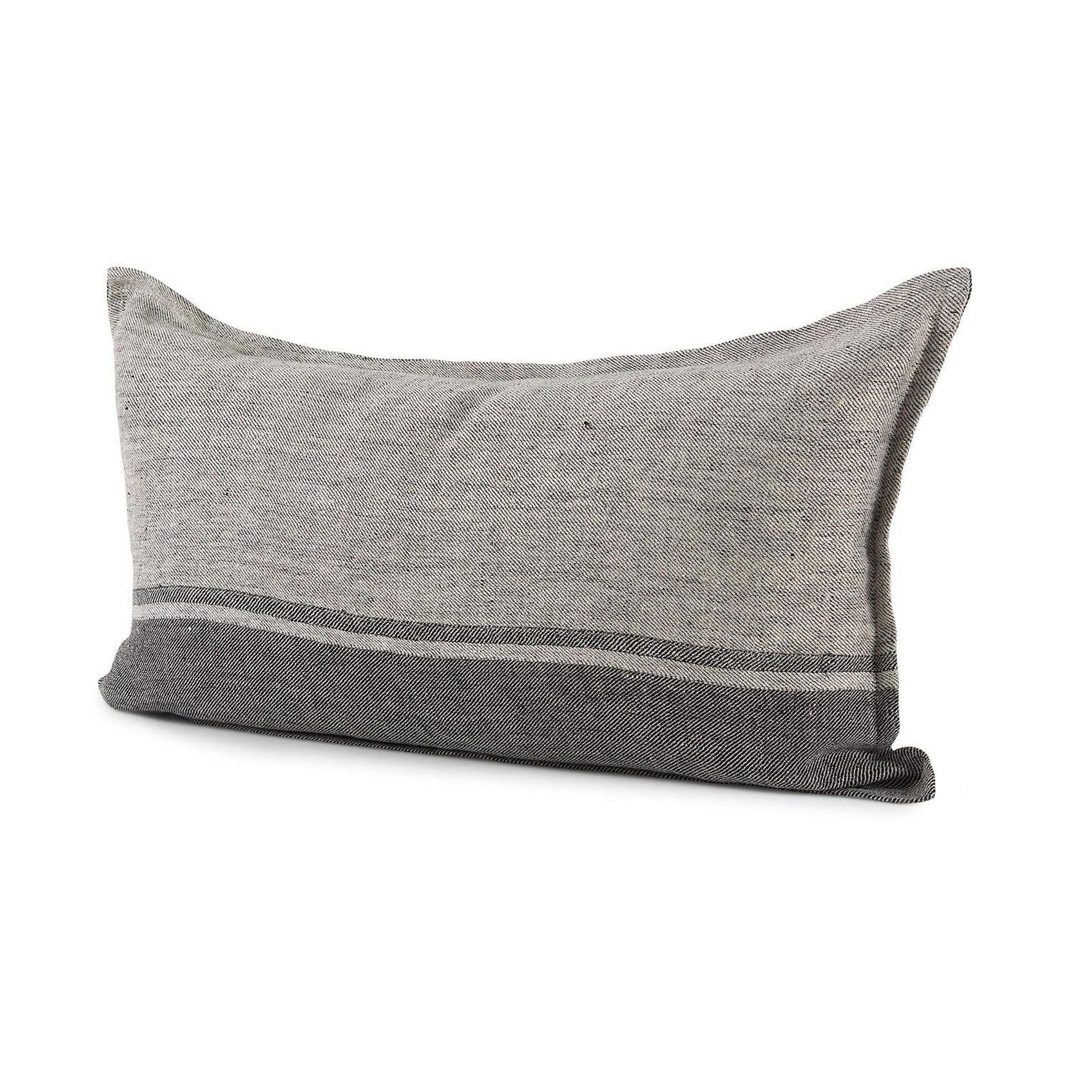 Mercana Zadie Light Gray and Dark Gray Fabric Color Blocked Decorative Pillow Cover Clearance