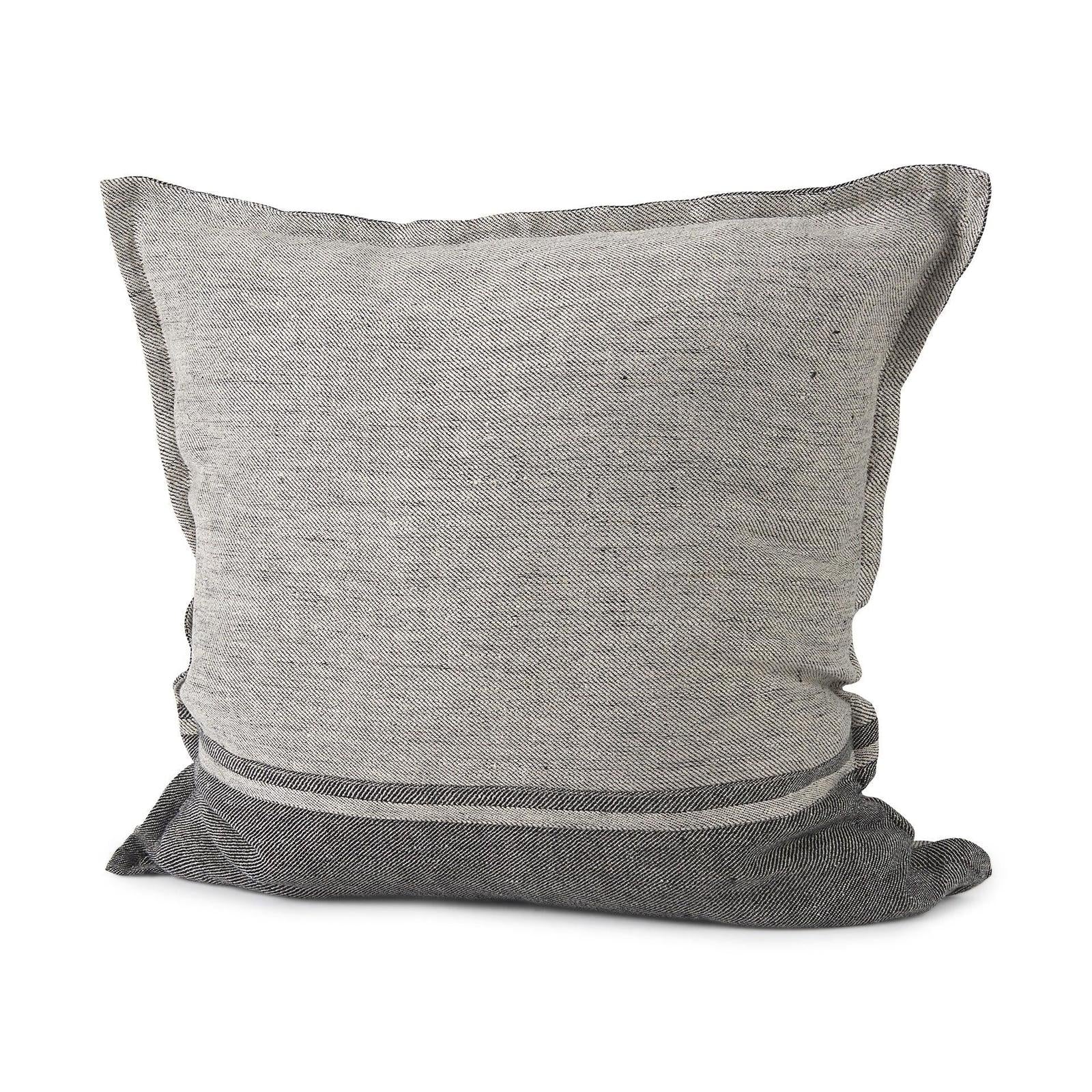 Mercana Zadie Light Gray and Dark Gray Fabric Color Blocked Decorative Pillow Cover Clearance