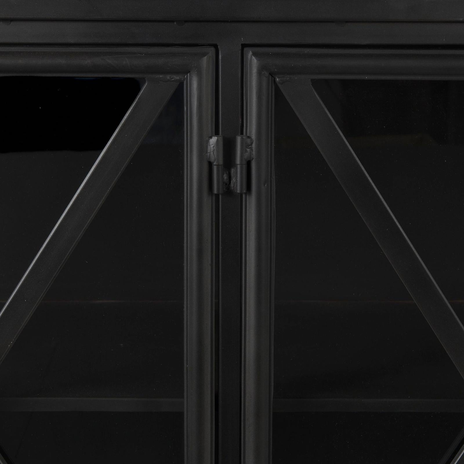 Mercana Poppy Black Metal With Glass Door Sideboard