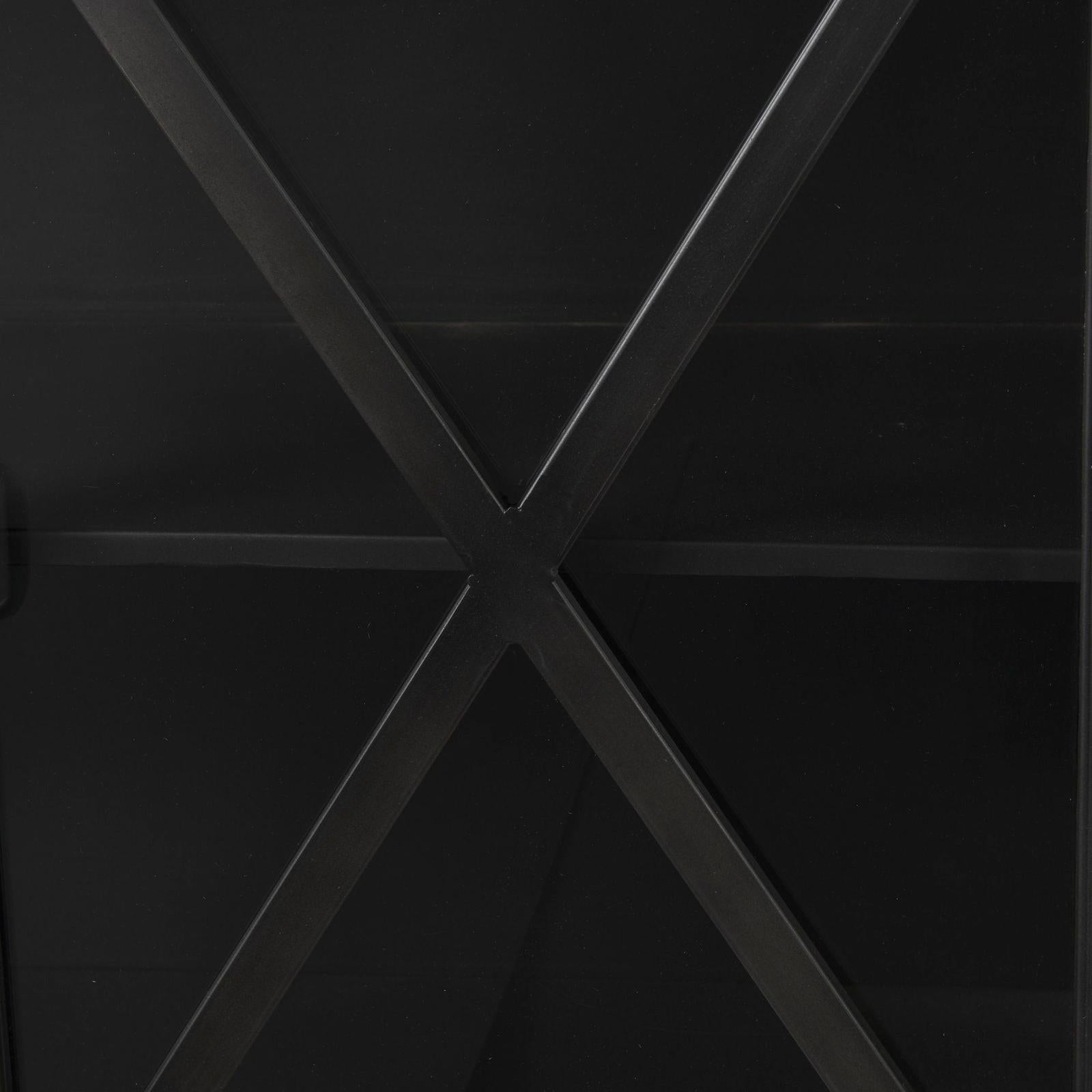 Mercana Poppy Black Metal With Glass Door Sideboard