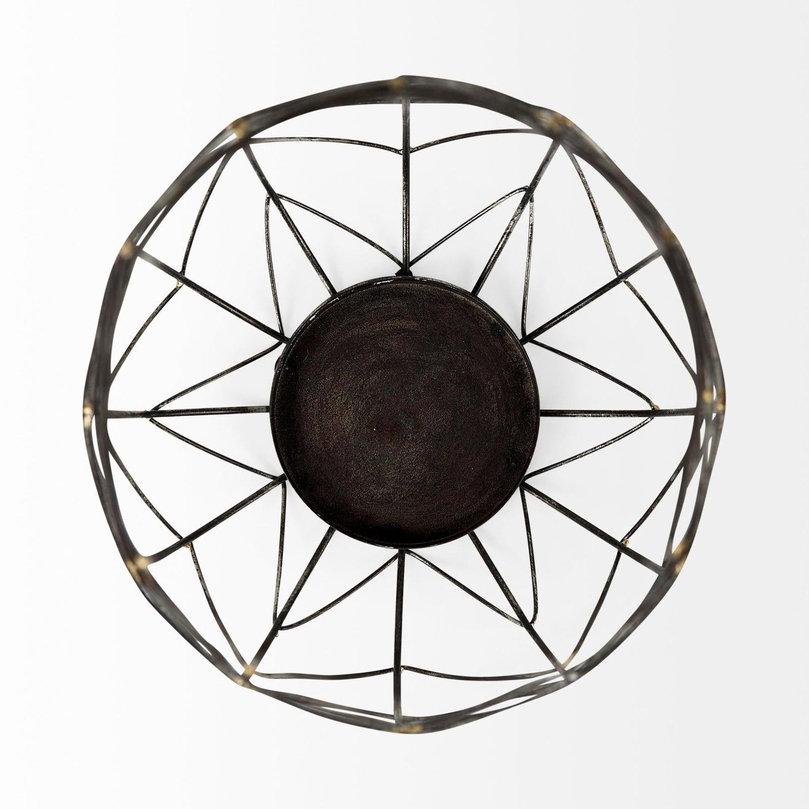 Mercana Petiole Gold Toned Metal Table Candle Holder Clearance