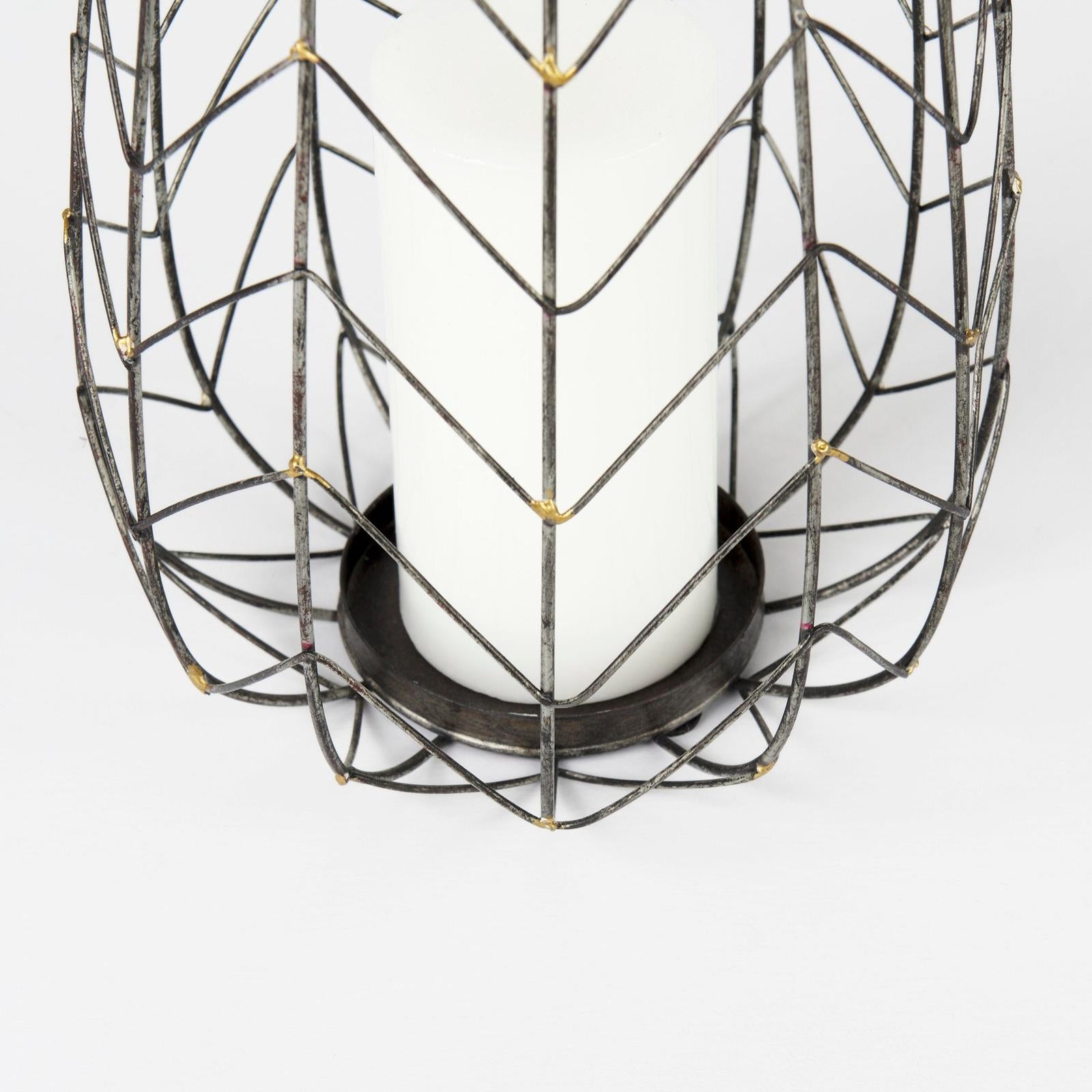 Mercana Petiole Gold Toned Metal Table Candle Holder Clearance