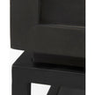 Mercana Divina Black-Brown Wood w/ White Marble Top and Black Metal Base 1 Drawer Side Table