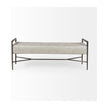 Mercana Charlotte 55.0L Gray Herringbone Fabric Seat w/ Antique Nickel Metal Frame Bench