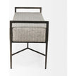 Mercana Charlotte 55.0L Gray Herringbone Fabric Seat w/ Antique Nickel Metal Frame Bench