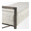 Mercana Charlotte 55.0L Gray Herringbone Fabric Seat w/ Antique Nickel Metal Frame Bench