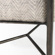 Mercana Charlotte 55.0L Gray Herringbone Fabric Seat w/ Antique Nickel Metal Frame Bench