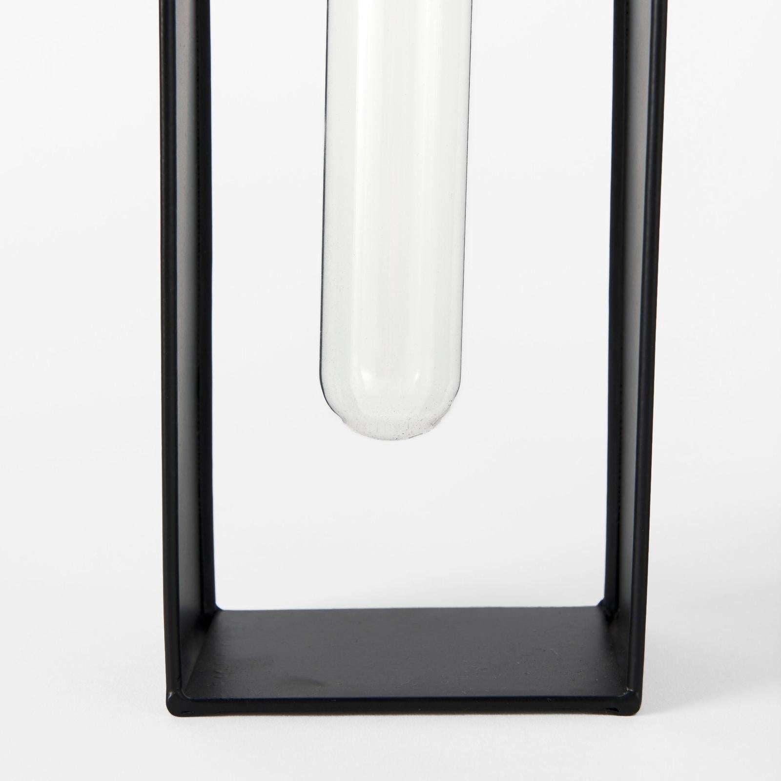 Mercana Boyer Black Metal W/Glass Test Tube Decorative Objects - Set of 2