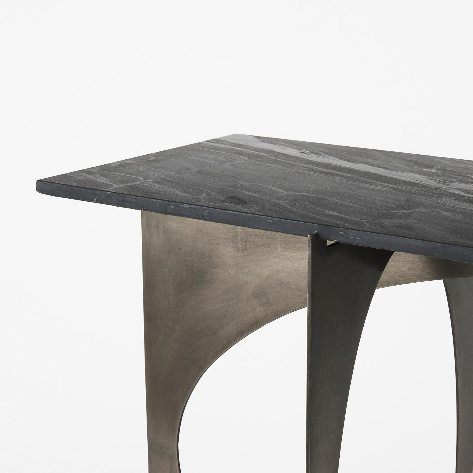 Mercana Reinhold IV Black Marble Top Iron Console Table