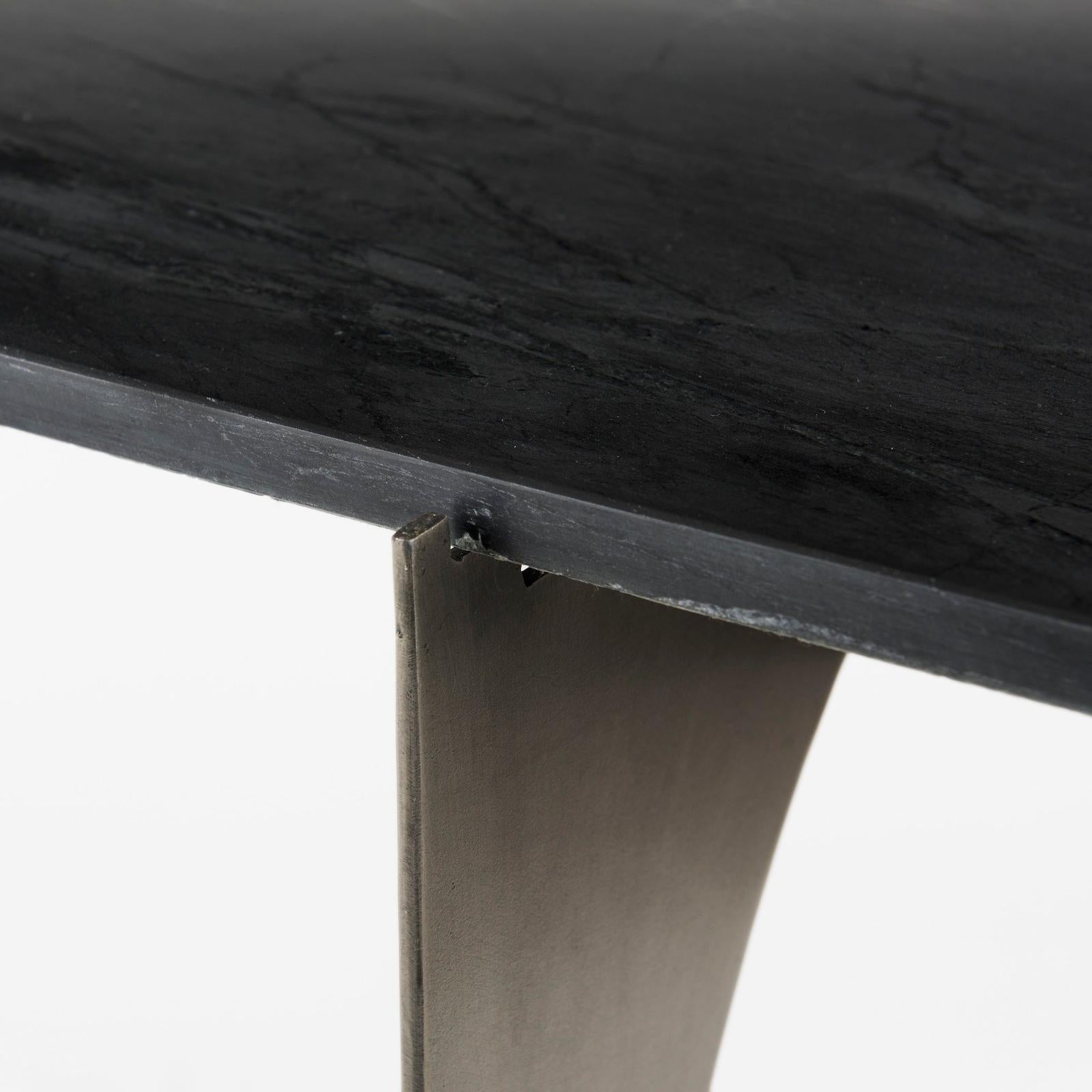 Mercana Reinhold IV Black Marble Top Iron Console Table