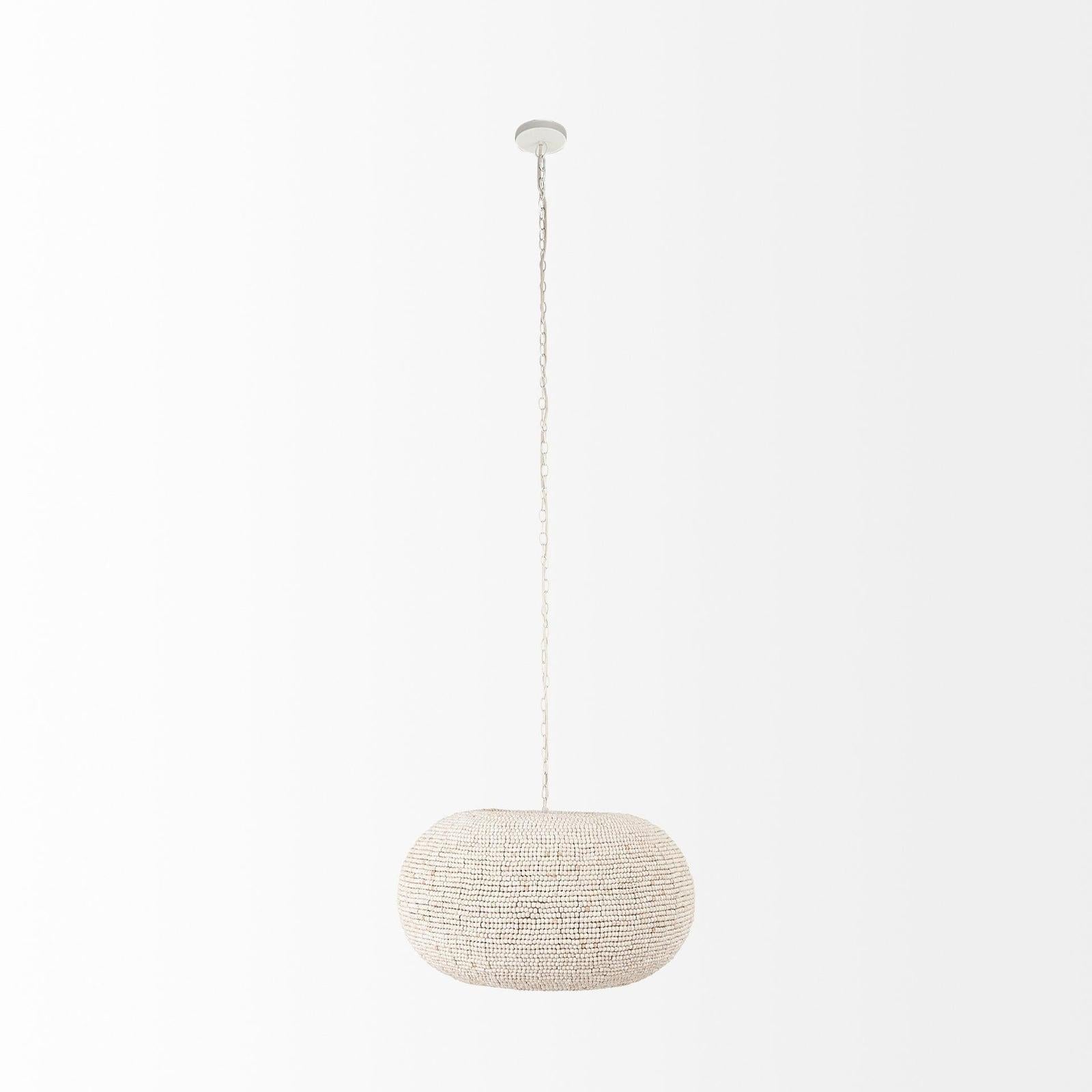 Mercana Theta White-Washed Beaded Chandelier
