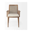 Mercana Clara Wood W/ Cream Fabric Seat and Cane Back Dining Chair