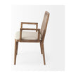 Mercana Clara Wood W/ Cream Fabric Seat and Cane Back Dining Chair