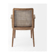 Mercana Clara Wood W/ Cream Fabric Seat and Cane Back Dining Chair
