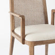 Mercana Clara Wood W/ Cream Fabric Seat and Cane Back Dining Chair