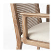 Mercana Clara Wood W/ Cream Fabric Seat and Cane Back Dining Chair