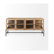 Mercana Arelius Black Metal Base w/ 4 Glass Cabinet Doors Sideboard