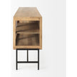 Mercana Arelius Black Metal Base w/ 4 Glass Cabinet Doors Sideboard