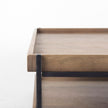 Mercana Trey Rectangular Brown Solid Wood Top Table Black Metal Frame Two-Tier Coffee Table