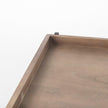 Mercana Trey Rectangular Brown Solid Wood Top Table Black Metal Frame Two-Tier Coffee Table