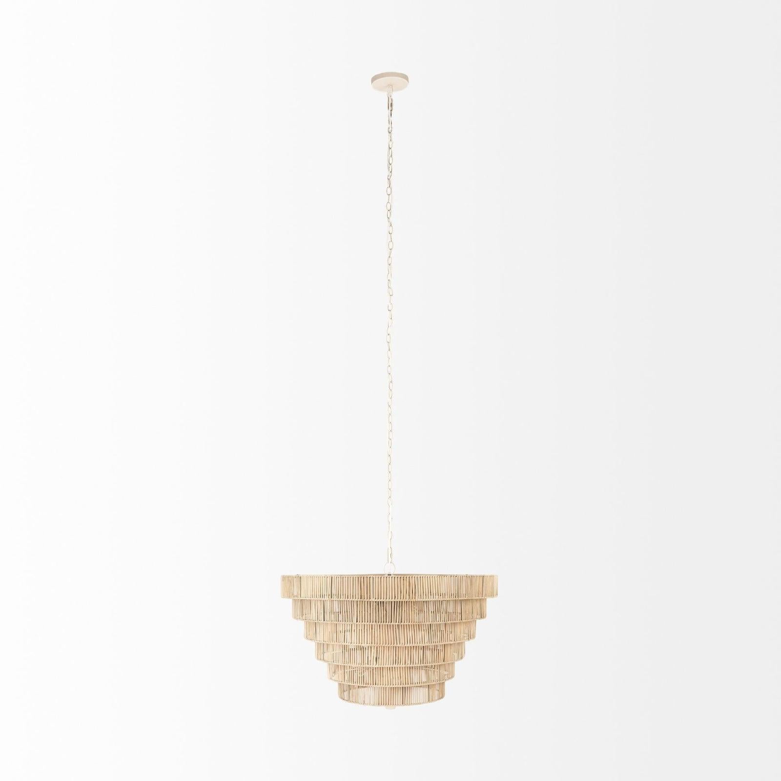 Mercana Marimba Natural Cane 6 Tier Chandelier