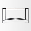 Mercana Lucas White Marble Top Black Metal Base Coffee Table