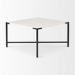 Mercana Lucas White Marble Top Black Metal Base Coffee Table