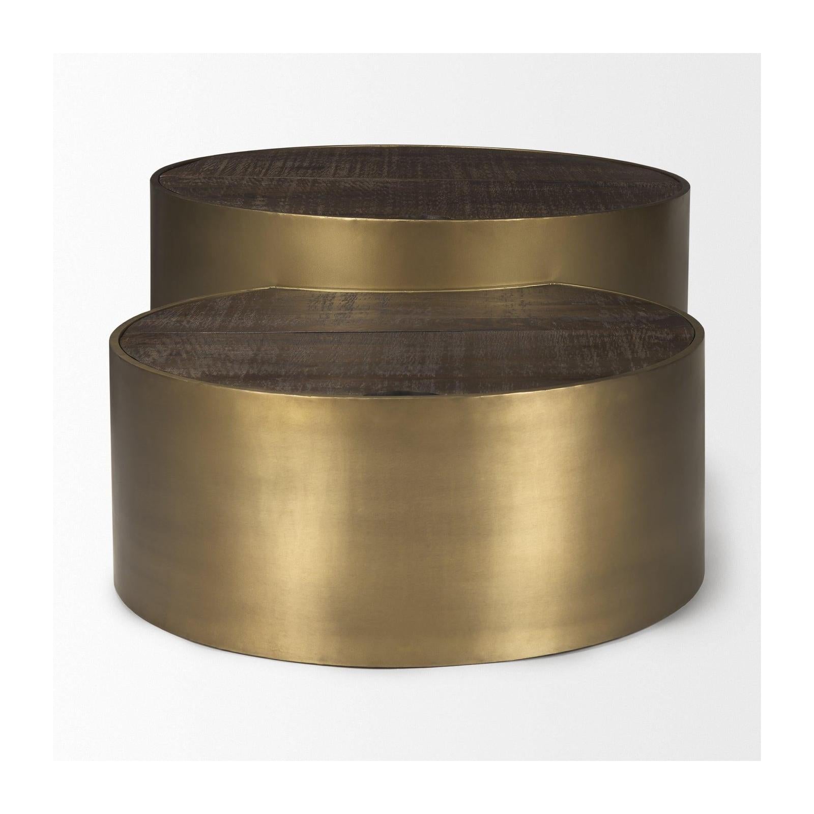 Mercana Eclipse Wood Top Nested Coffee Table