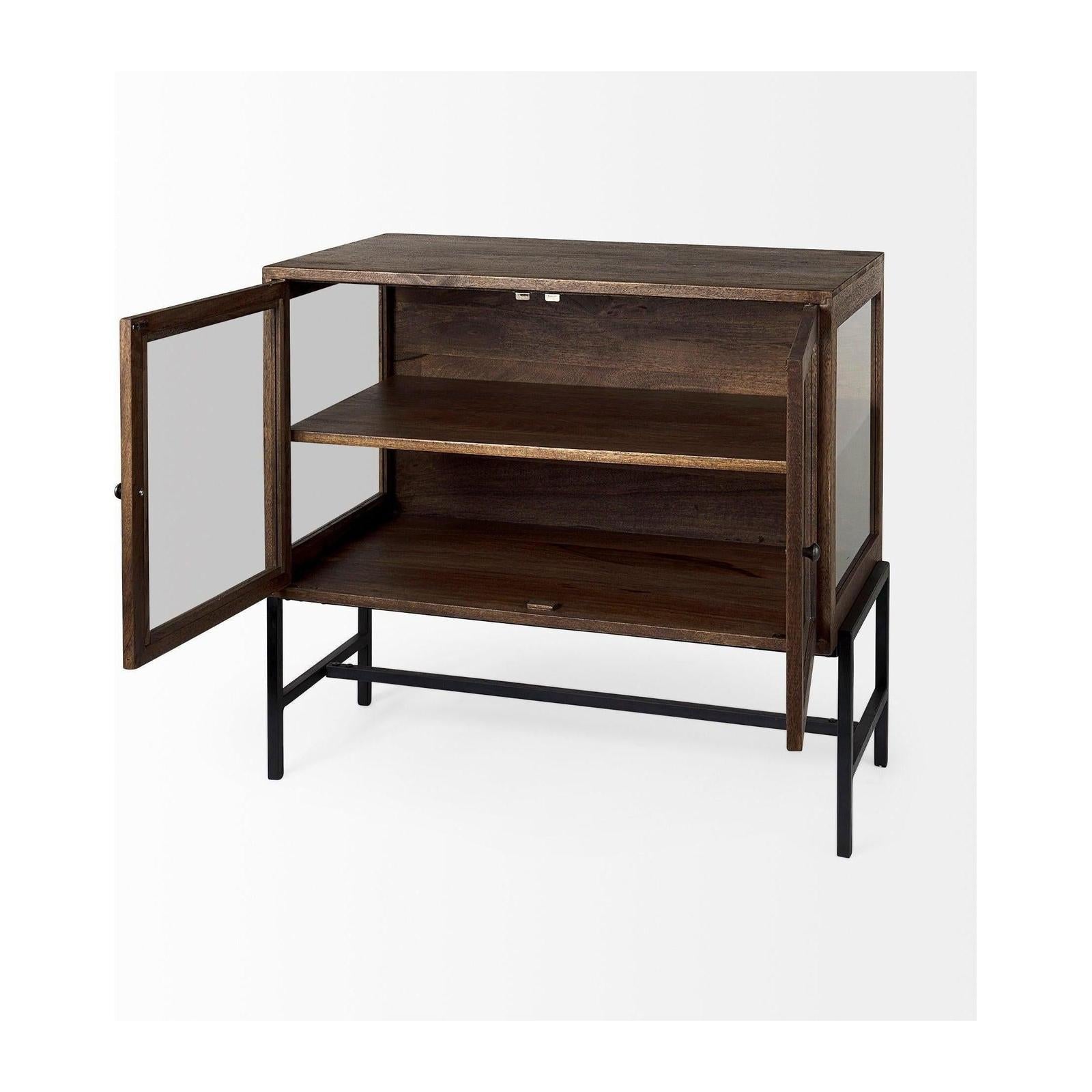 Mercana Arelius Glass Doors Accent Cabinet