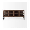 Mercana Arelius Black Metal Base w/ 4 Glass Cabinet Doors Sideboard