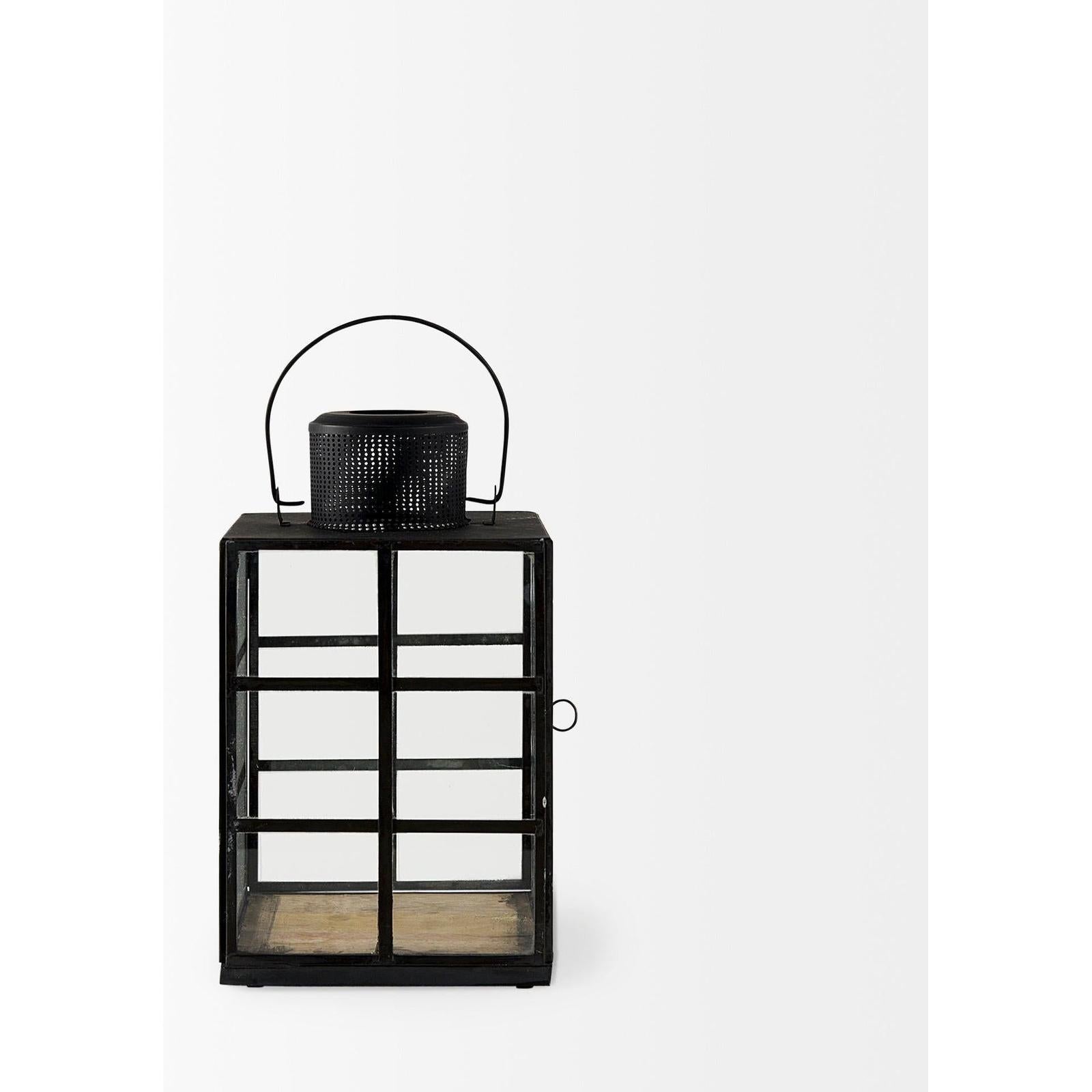 Mercana Gamfield Black Metal and Glass Lantern