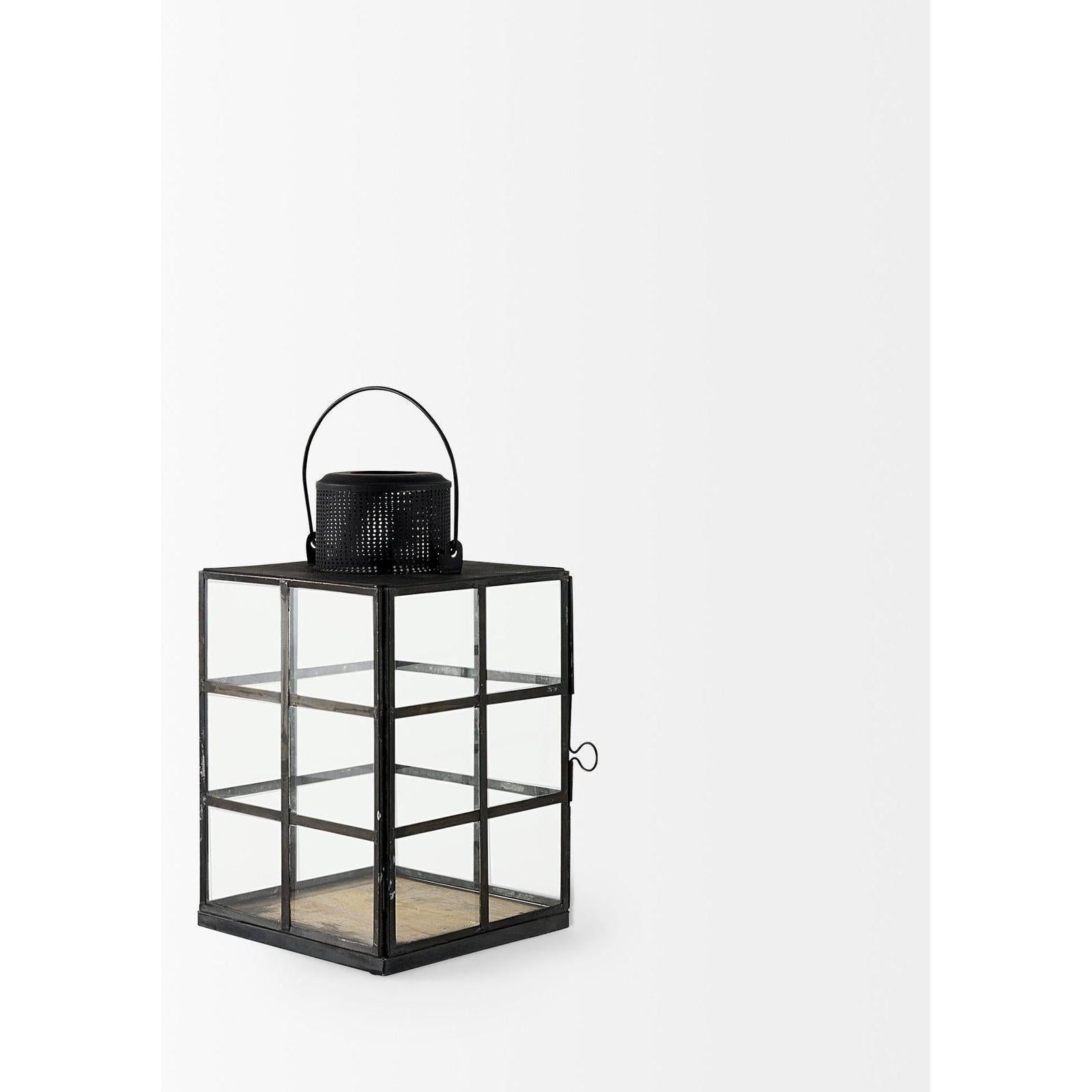 Mercana Gamfield Black Metal and Glass Lantern