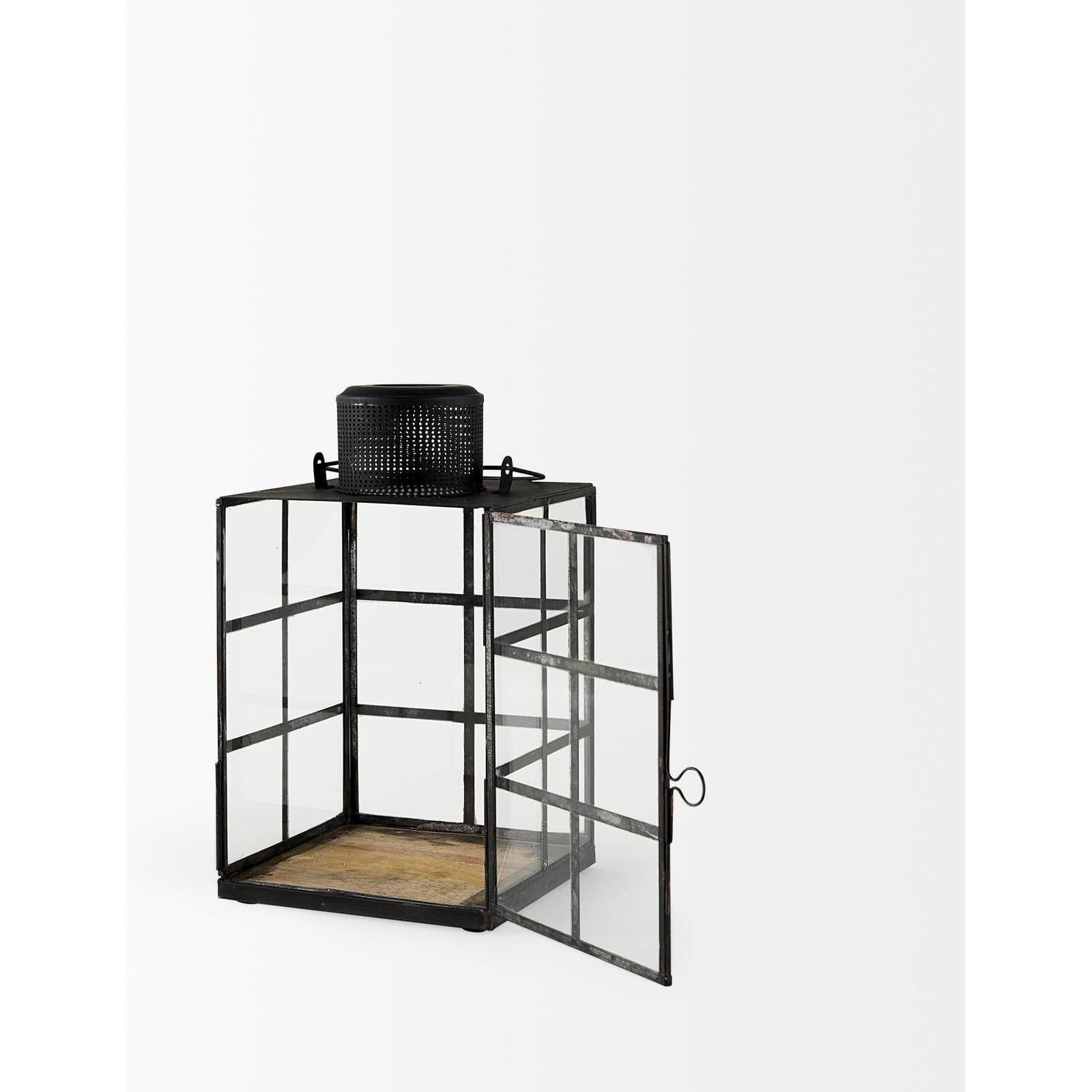 Mercana Gamfield Black Metal and Glass Lantern