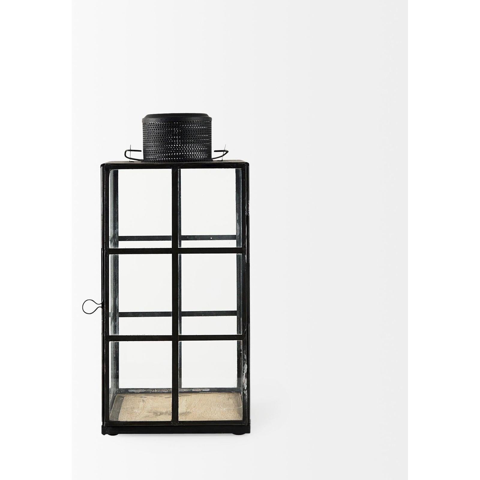 Mercana Gamfield Black Metal and Glass Lantern
