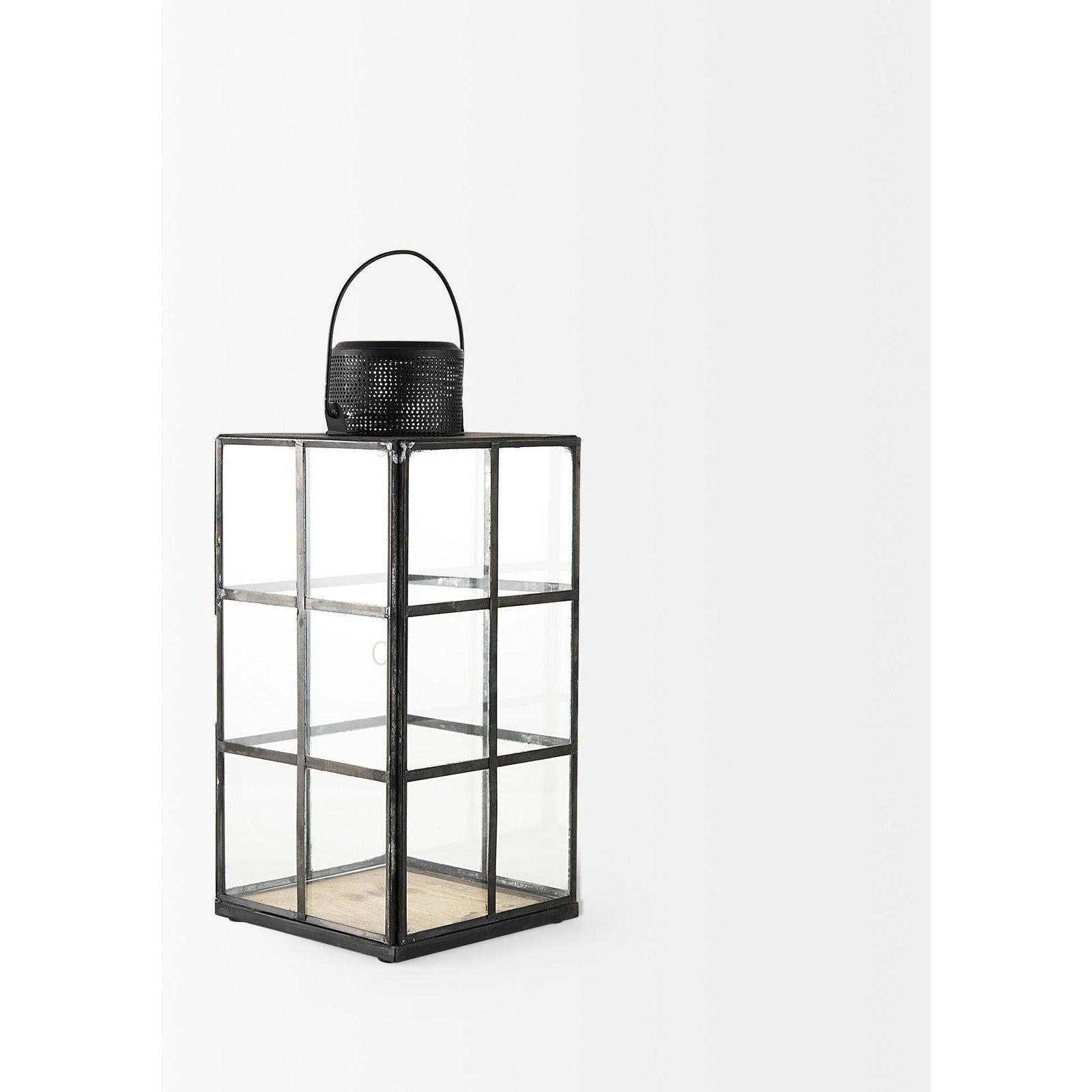 Mercana Gamfield Black Metal and Glass Lantern