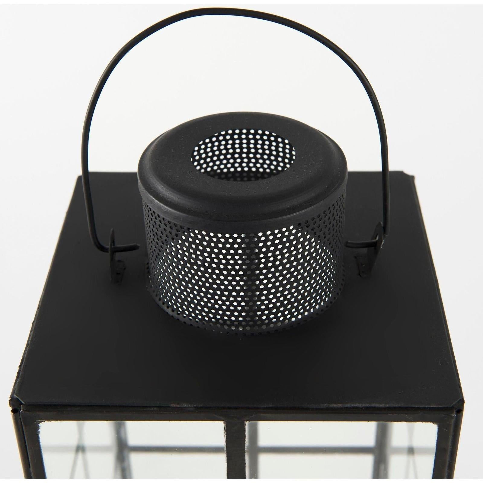 Mercana Gamfield Black Metal and Glass Lantern