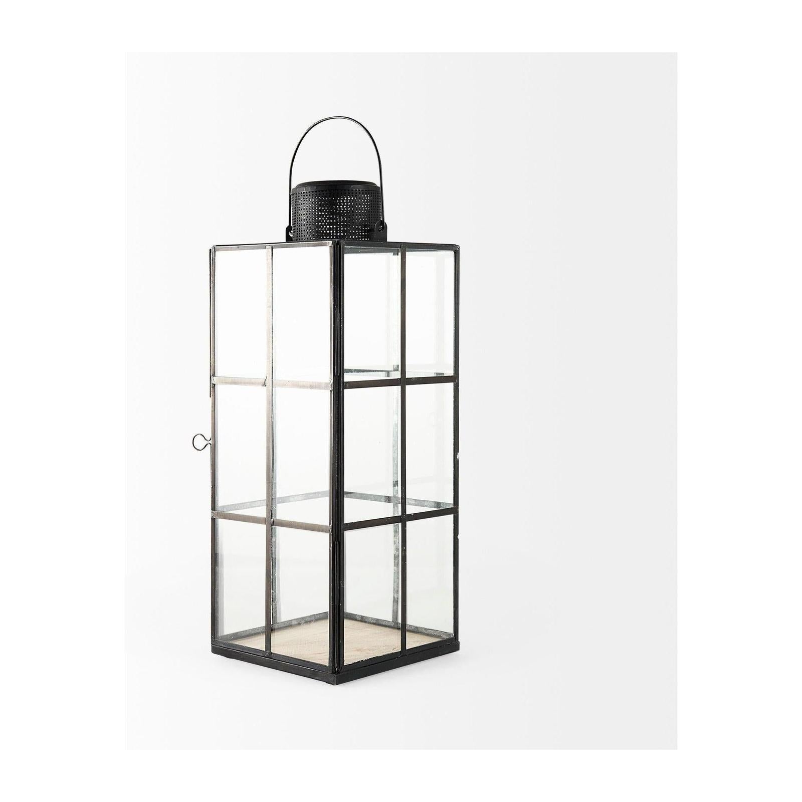 Mercana Gamfield Black Metal and Glass Lantern