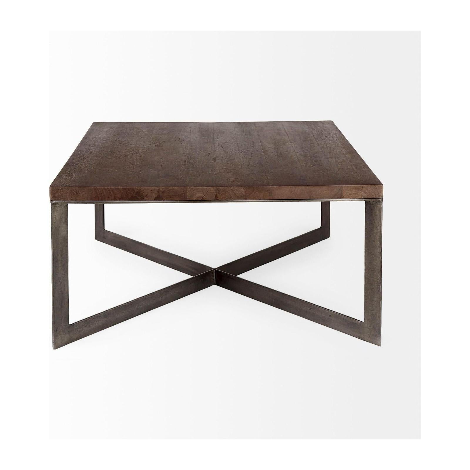 Mercana Faye Metal Base Square Coffee Table