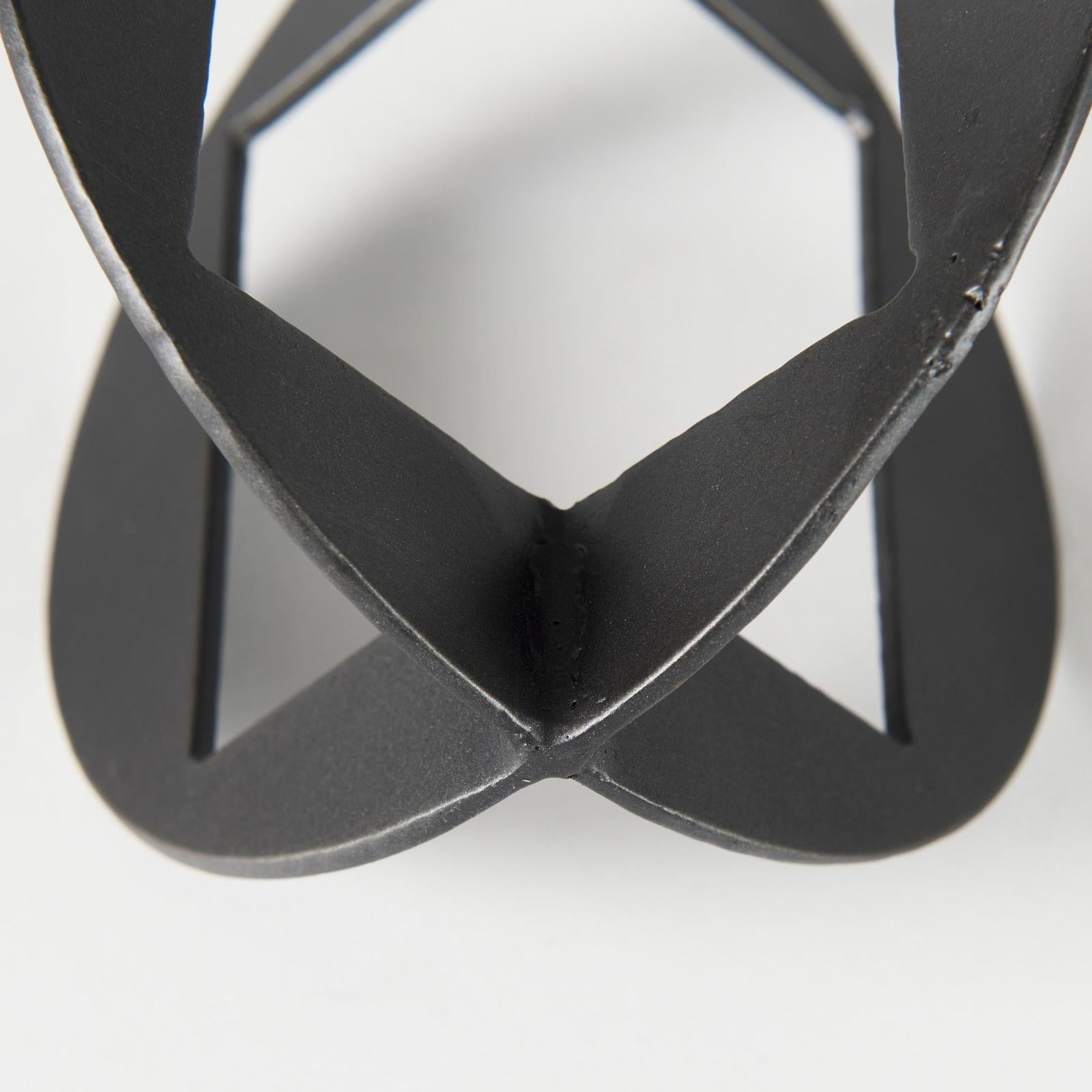 Mercana Cusco Black Iron Small Gunmetal Geometric Decorative Object Clearance