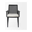 Mercana Clara Wood W/ Cream Fabric Seat and Cane Back Dining Chair