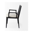 Mercana Clara Wood W/ Cream Fabric Seat and Cane Back Dining Chair