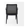Mercana Clara Wood W/ Cream Fabric Seat and Cane Back Dining Chair